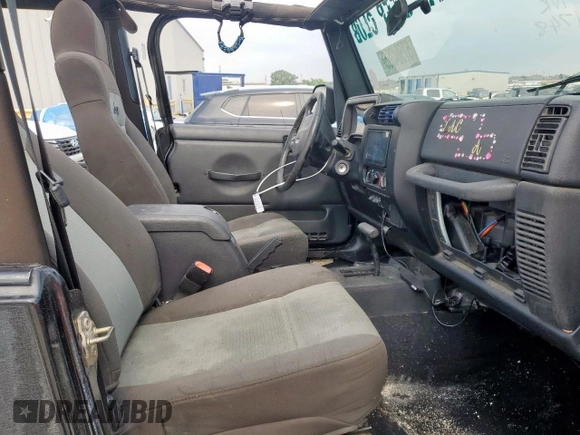 2005 Jeep Wrangler X with VIN 1J4FA39S25P367360, listed as a Copart auction lot 57504365 with 112,125 mi miles and Salvage title. Bid and sale history available at DreamBid. Image 10.