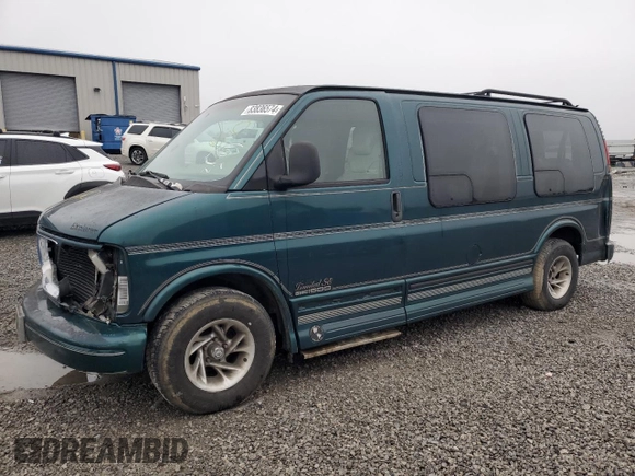 1998 GMC Savana Cargo Van YF7 with VIN 1GDFG15R5W1096726, listed as a Copart auction lot 83836574 with 0 mi miles and Salvage Title. Bid and sale history available at carsss.com. Image 1.