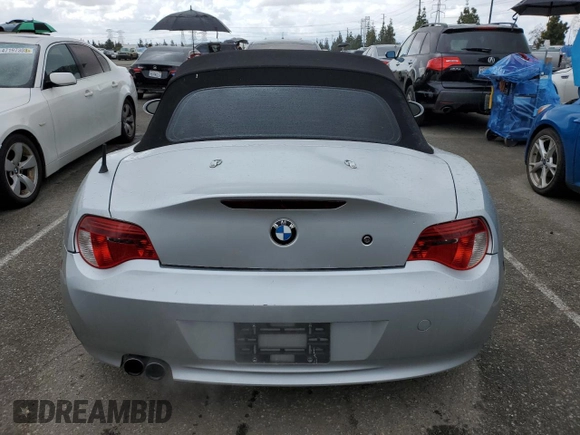 2006 BMW Z4 3.0si with VIN 4USBU53596LX01266, listed as a Copart auction lot 65622614 with 95,853 mi miles and Clean Title. Bid and sale history available at carsss.com. Image 6.