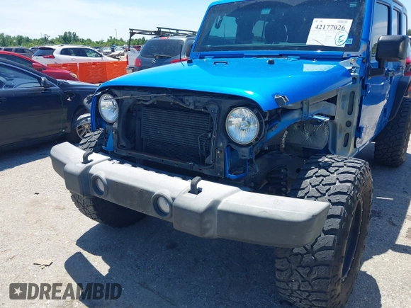 2016 Jeep Wrangler Unlimited Sport with VIN 1C4BJWDG2GL296485, listed as a IAAI auction lot 42177026 with 113,971 mi miles and . Bid and sale history available at DreamBid. Image 6.