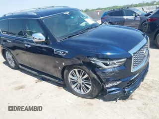 2019 Infiniti QX80 Luxe z VIN JN8AZ2NE5K9225656, wystawiony jako IAAI lot #42007743 z przebiegiem 40 038 mil mil oraz . Historia ofert i sprzedaży dostępna na DreamBid. Obrazek 1.
