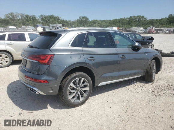 2022 Audi Q5 S line Premium z VIN WA1GAAFY3N2071116, wystawiony jako Copart lot #57175025 z przebiegiem 25 117 mil mil oraz Szkoda całkowita • Salvage title. Historia ofert i sprzedaży dostępna na DreamBid. Obrazek 3.