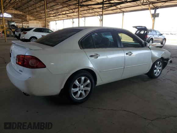 2007 Kia Optima EX with VIN KNAGE124075087981, listed as a Copart auction lot 47315435 with 146,655 mi miles and Salvage Title. Bid and sale history available at carsss.com. Image 3.