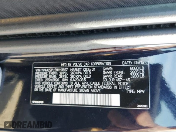 2017 Volvo XC90 Inscription with VIN YV4A22PL5H1113827, listed as a Copart auction lot 49060385 with 88,882 mi miles and Salvage Title. Bid and sale history available at carsss.com. Image 15.