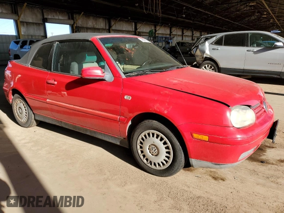 2001 Volkswagen Cabrio GLS with VIN 3VWCC21V51M810228, listed as a Copart auction lot 49821975 with Not Provided miles and Salvage Title. Bid and sale history available at DreamBid. Image 4.