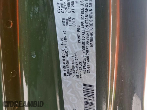 2023 Jeep Gladiator Freedom z VIN 1C6HJTAG9PL543165, wystawiony jako Copart lot #58003895 z przebiegiem 43 614 mil mil oraz Szkoda całkowita • Salvage title. Historia ofert i sprzedaży dostępna na DreamBid. Obrazek 12.