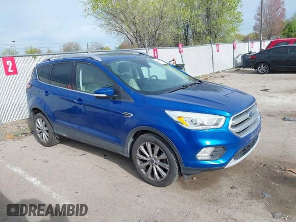 2017 Ford Escape Titanium with VIN 1FMCU0JD1HUA30076, listed as a IAAI auction lot 42024777 with 110,467 mi miles. Bid and sale history available at carsss.com. Image 1.