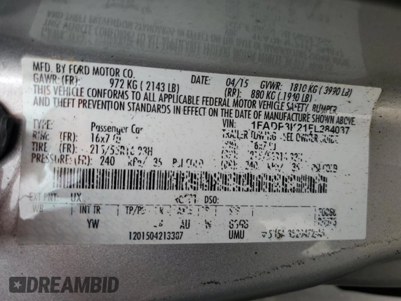 2015 Ford Focus SE with VIN 1FADP3K21FL284037, listed as a Copart auction lot 55492425 with 132,025 mi miles and Clean Title. Bid and sale history available at carsss.com. Image 12.