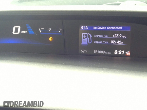 2015 Honda Civic Sedan EX-L with VIN 19XFB2F9XFE010430, listed as a IAAI auction lot 37841925 with 151,009 mi miles. Bid and sale history available at carsss.com. Image 7.