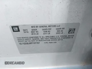 2015 Chevrolet Malibu LT with VIN 1G11C5SL8FF197157, listed as a IAAI auction lot 42082276 with 150,402 mi miles and . Bid and sale history available at DreamBid. Image 9.