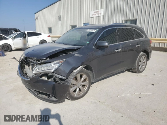 2014 Acura MDX Advance with VIN 5FRYD4H83EB038385, listed as a Copart auction lot 49025375 with 97,357 mi miles and Salvage Title. Bid and sale history available at DreamBid. Image 1.