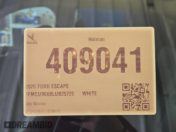 2020 Ford Escape SE with VIN 1FMCU9G68LUB25725, listed as a IAAI auction lot 42773960 with 91,597 mi miles and . Bid and sale history available at DreamBid. Image 36.