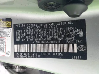 2005 Toyota Avalon XL with VIN 4T1BK36B65U005616, listed as a IAAI auction lot 41404396 with 99,397 mi miles and . Bid and sale history available at DreamBid. Image 9.