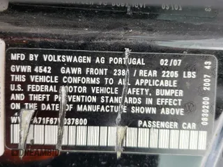 2007 Volkswagen Eos 2.0T with VIN WVWFA71F67V037800, listed as a Copart auction lot 83489074 with 114,727 mi miles and Salvage Title. Bid and sale history available at DreamBid. Image 15.