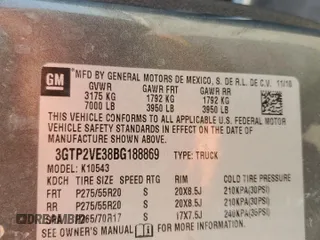 2011 GMC Sierra 1500 SLE with VIN 3GTP2VE38BG188869, listed as a Copart auction lot 60488425 with 300,788 mi miles and Salvage title. Bid and sale history available at DreamBid. Image 13.