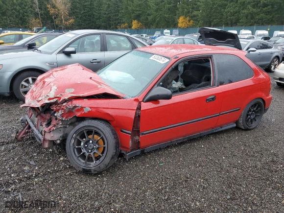 1996 Honda Civic DX with VIN 2HGEJ6340TH104798, listed as a Copart auction lot 80360674 with 176,629 mi miles and Salvage Title. Bid and sale history available at carsss.com. Image 1.
