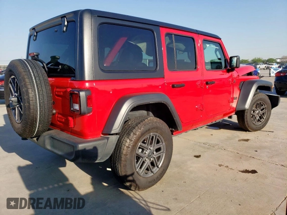 2024 Jeep Wrangler Sport S with VIN 1C4PJXDG3RW253142, listed as a Copart auction lot 52560035 with 2,667 mi miles and Salvage title. Bid and sale history available at DreamBid. Image 3.