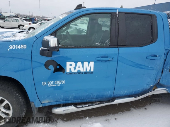 2021 Chevrolet Silverado 1500 LT with VIN 1GCRYDED2MZ159610, listed as a Copart auction lot 88875575 with 96,643 mi miles and Salvage Title. Bid and sale history available at DreamBid. Image 7.