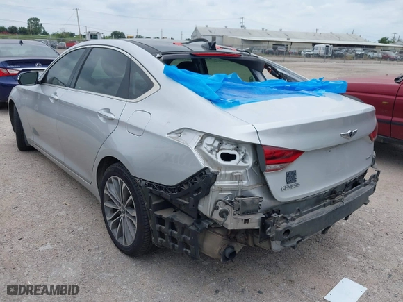 2016 Hyundai Genesis 3.8L with VIN KMHGN4JEXGU120629, listed as a IAAI auction lot 39678315 with 86,672 mi miles. Bid and sale history available at carsss.com. Image 3.