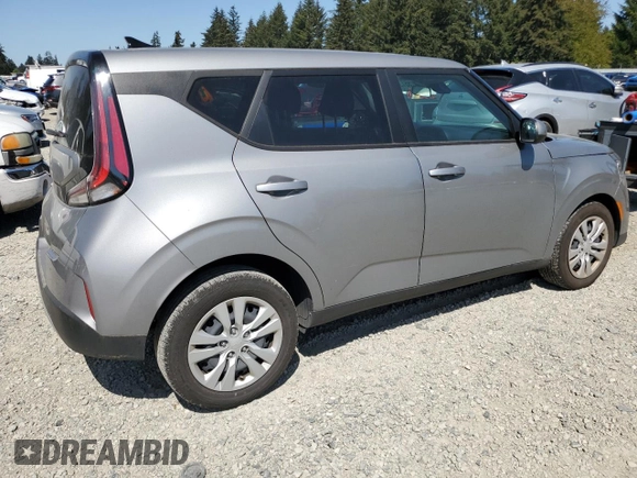 2023 Kia Soul LX with VIN KNDJ23AU6P7844417, listed as a Copart auction lot 55139825 with 27,648 mi miles and Salvage Title. Bid and sale history available at carsss.com. Image 3.