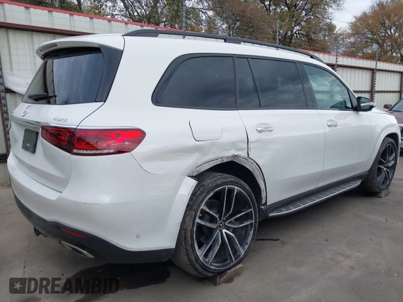 2021 Mercedes-Benz GLS 580 with VIN 4JGFF8GEXMA445382, listed as a IAAI auction lot 40991874 with 51,955 mi miles and . Bid and sale history available at DreamBid. Image 6.