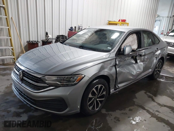 2024 Volkswagen Jetta S with VIN 3VW5M7BU4RM010489, listed as a IAAI auction lot 37960339 with 5,107 mi miles and . Bid and sale history available at DreamBid. Image 2.