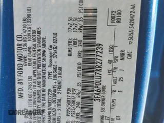 2019 Ford Fusion Hybrid SE with VIN 3FA6P0LU7KR277239, listed as a Copart auction lot 50389915 with 94,509 mi miles and Salvage Title. Bid and sale history available at carsss.com. Image 14.