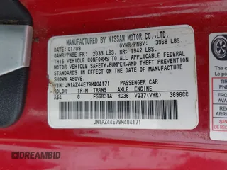 2009 Nissan 370Z Touring z VIN JN1AZ44E79M404171, wystawiony jako IAAI lot #41924058 z przebiegiem 75 940 mil mil oraz . Historia ofert i sprzedaży dostępna na DreamBid. Obrazek 9.