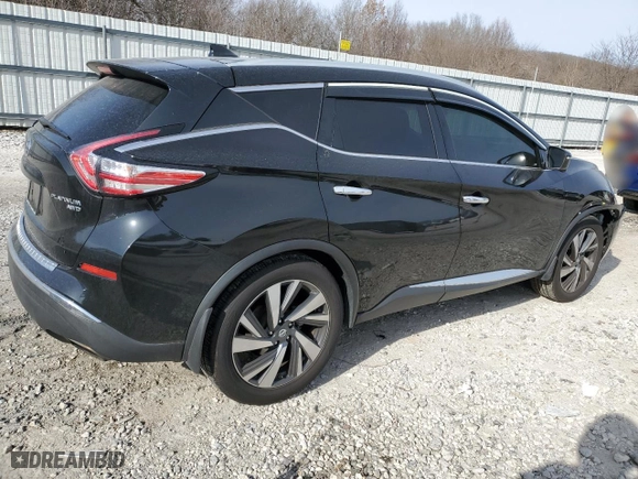 2017 Nissan Murano Platinum with VIN 5N1AZ2MH6HN198650, listed as a Copart auction lot 89311455 with 95,062 mi miles and Salvage Title. Bid and sale history available at carsss.com. Image 3.