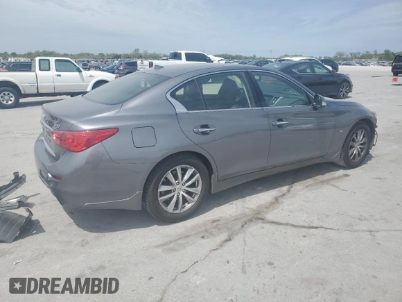 2015 Infiniti Q50 with VIN JN1BV7AR2FM423621, listed as a Copart auction lot 53510465 with 136,355 mi miles and Salvage Title. Bid and sale history available at carsss.com. Image 3.