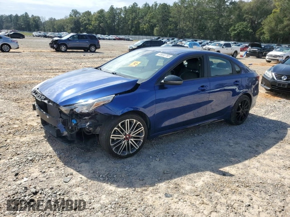 2021 Kia Forte GT with VIN 3KPF44AC3ME318013, listed as a Copart auction lot 45650785 with 24,201 mi miles and Salvage Title. Bid and sale history available at carsss.com. Image 1.