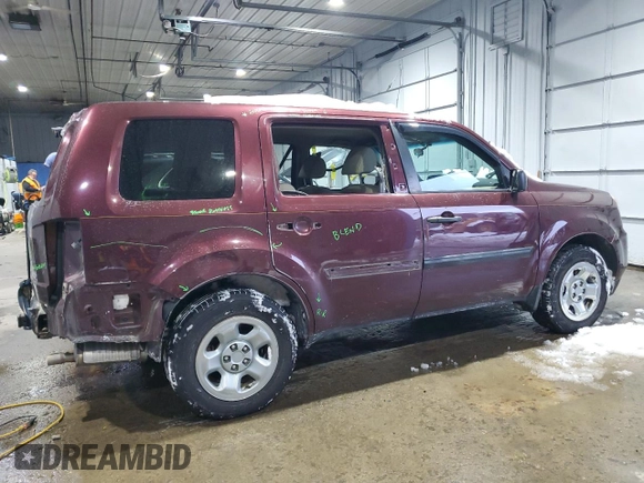 2014 Honda Pilot LX with VIN 5FNYF4H25EB008957, listed as a Copart auction lot 44562835 with 151,054 mi miles and Salvage Title. Bid and sale history available at DreamBid. Image 3.