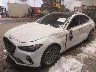 2020 Genesis G70 3.3T with VIN KMTG34LE6LU053580, listed as a IAAI auction lot 41220095 with 75,219 mi miles. Bid and sale history available at carsss.com. Image 2.