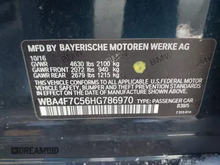 2017 BMW 4 Series 430i with VIN WBA4F7C56HG786970, listed as a IAAI auction lot 41361394 with 94,056 mi miles and . Bid and sale history available at DreamBid. Image 9.