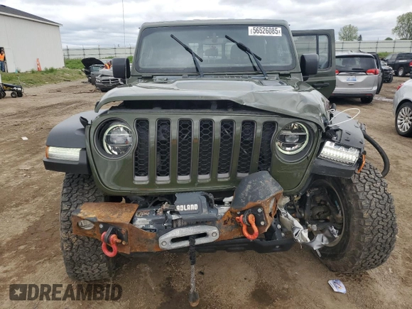 2021 Jeep Gladiator Rubicon with VIN 1C6JJTBM6ML580028, listed as a Copart auction lot 56526085 with 55,462 mi miles and Salvage title. Bid and sale history available at DreamBid. Image 5.