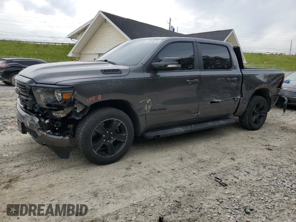 2021 Ram 1500 Big Horn with VIN 1C6RRFFGXMN590468, listed as a Copart auction lot 61042615 with 44,518 mi miles and Salvage title. Bid and sale history available at DreamBid. Image 1.
