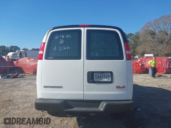 2021 GMC Savana Cargo Van with VIN 1GTW7BF77M1163122, listed as a IAAI auction lot 41716607 with 90,950 mi miles. Bid and sale history available at carsss.com. Image 16.