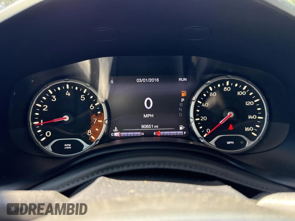 2017 Jeep Renegade Trailhawk with VIN ZACCJBCB6HPE79727, listed as a Copart auction lot 64074965 with 90,651 mi miles and Salvage title. Bid and sale history available at DreamBid. Image 8.