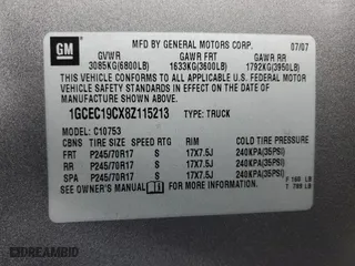 2008 Chevrolet Silverado 1500 Work Truck with VIN 1GCEC19CX8Z115213, listed as a Copart auction lot 44026785 with 297,562 mi miles and Clean Title. Bid and sale history available at carsss.com. Image 12.