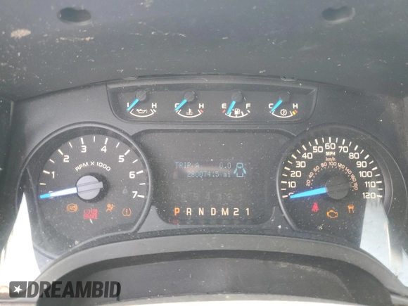 2014 Ford F-150 XL with VIN 1FTEX1CM5EFA57031, listed as a Copart auction lot 57641975 with 280,074 mi miles and Salvage title. Bid and sale history available at DreamBid. Image 9.