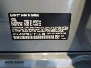 2023 BMW M3 Competition xDrive with VIN WBS43AY03PFP13218, listed as a IAAI auction lot 40936588 with 26,610 mi miles and . Bid and sale history available at DreamBid. Image 9.