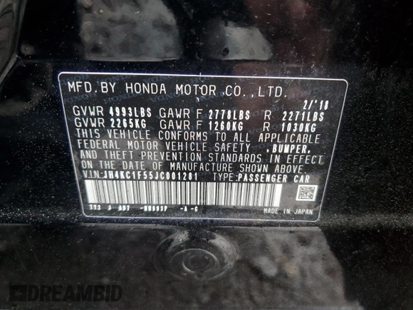 2018 Acura RLX Technology z VIN JH4KC1F55JC001281, wystawiony jako Copart lot #54120364 z przebiegiem 73 194 mil mil oraz Szkody całkowita. Historia ofert i sprzedaży dostępna na DreamBid. Obrazek 12.