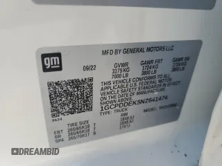 2022 Chevrolet Silverado 1500 LT with VIN 1GCPDDEK5NZ641474, listed as a Copart auction lot 77832644 with Not Provided miles and Salvage Title. Bid and sale history available at DreamBid. Image 14.