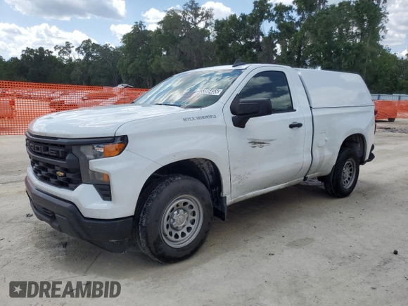 2023 Chevrolet Silverado 1500 Work Truck with VIN 3GCNAAEK1PG354604, listed as a Copart auction lot 55386455 with 100,453 mi miles and Clean Title. Bid and sale history available at DreamBid. Image 1.
