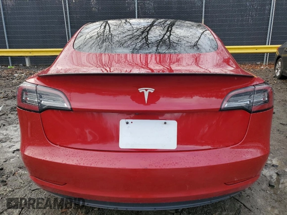 2022 Tesla Model 3 with VIN 5YJ3E1EAXNF187262, listed as a Copart auction lot 86545314 with 85,718 mi miles and Salvage Title. Bid and sale history available at DreamBid. Image 6.