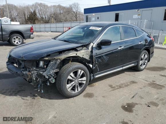2015 Honda Crosstour EX-L with VIN 5J6TF2H5XFL001133, listed as a Copart auction lot 49235025 with 217,444 mi miles and Salvage Title. Bid and sale history available at carsss.com. Image 1.