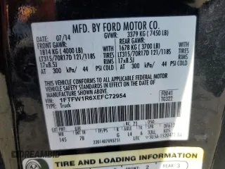 2014 Ford F-150 SVT Raptor with VIN 1FTFW1R6XEFC72954, listed as a Copart auction lot 85895224 with Not Provided miles and Non Repairable. Bid and sale history available at carsss.com. Image 13.