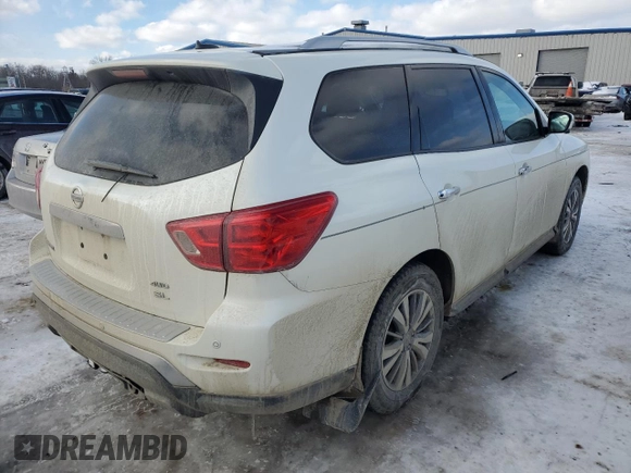 2017 Nissan Pathfinder SV with VIN 5N1DR2MM7HC610550, listed as a Copart auction lot 87195714 with 54,066 mi miles and Salvage Title. Bid and sale history available at carsss.com. Image 3.