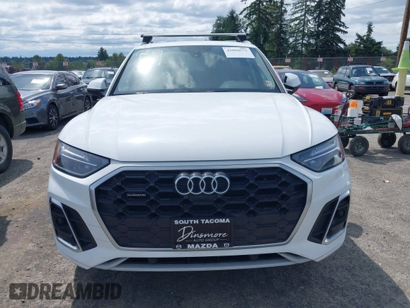 2022 Audi Q5 S line Premium Plus with VIN WA1EAAFY9N2112369, listed as a IAAI auction lot 42604571 with 58,303 mi miles and . Bid and sale history available at DreamBid. Image 12.