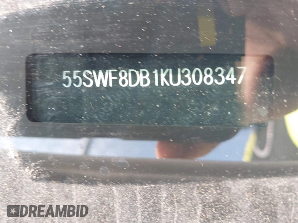 2019 Mercedes-Benz C 300 with VIN 55SWF8DB1KU308347, listed as a IAAI auction lot 42143198 with Not provided miles and . Bid and sale history available at DreamBid. Image 9.